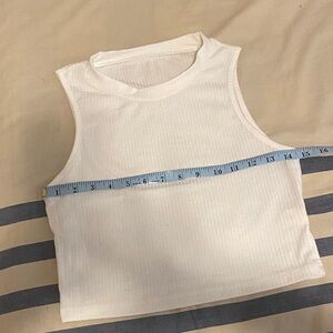 SHEIN White Ribbed Crop Tank Top